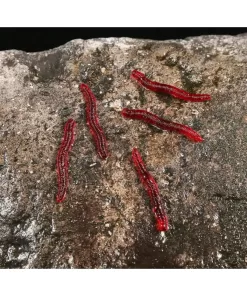 Kokulu Silikon Solucan - 3.5 cm Uzunluğunda 100 Adet - Yapay Solucan - Balık Yemi