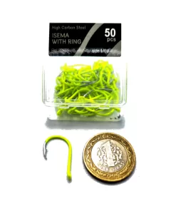 4 no Sarı Boyalı Olta İğnesi – 50’li Kutu Yüksek Karbon Çelik