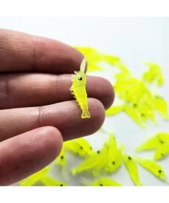 Sarı 2.5 cm 0.3 gr Mikro Silikon Karides – 100’lü Mini Yem Seti