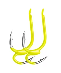 10’lu Sarı Boyalı Çift Uçlu Olta İğnesi – 10 ve 12 Numara Seçenekli