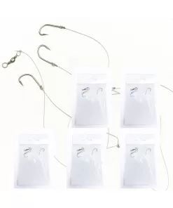 5 li Paket - 3 İğneli Fırdöndülü Hazır Takım | 70 cm Misina – Kurşun Bağlamalı