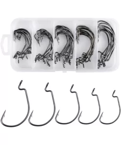 50 Adet Paslanmaz Karbon Çelik Yapay Yem İğnesi Seti (2#–3/0#)